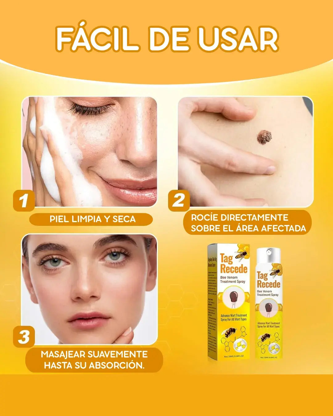 ✨Spray TagRecede 🌿Tratamiento Para la Eliminación de Verrugas🌿